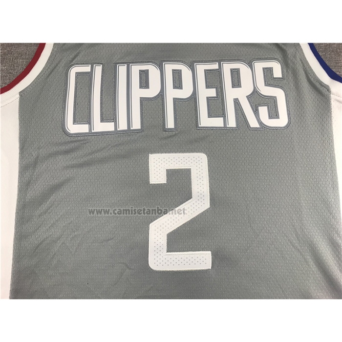 Camiseta Los Angeles Clippers Kawhi Leonard #2 Earned 2020-21 Gris